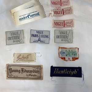 Vintage Clothing and Pattern Labels. Vogue, Sakowitz, etc.